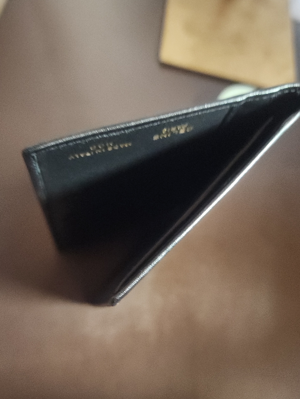 Celine Black Leather Bifold Wallet with Embossed Crest Euc - Picture 12 of 15